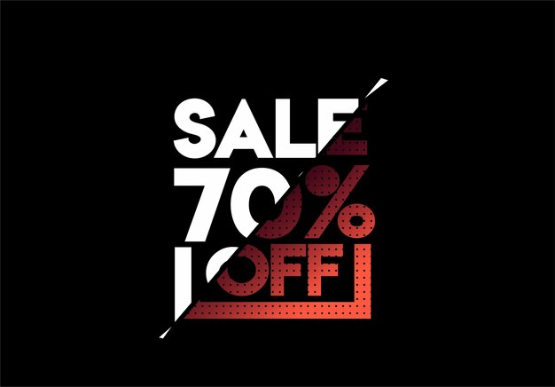 Sale 70 OFF Discount Banner Discount offer price tag  Vector Modern Sticker Illustration