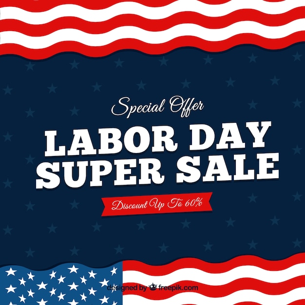 Sale background of american flags of labor day