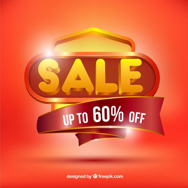 Sale background in realistic style