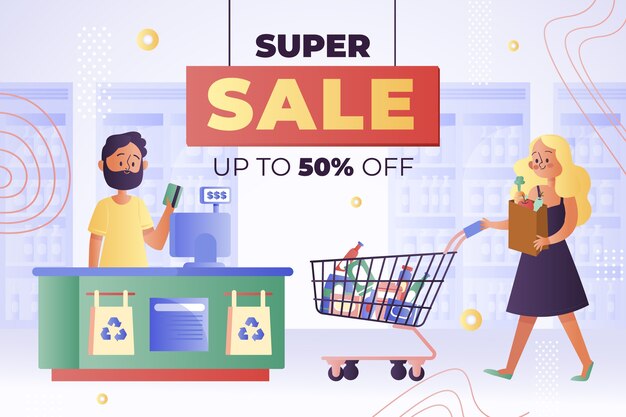 Sale background supermarket template