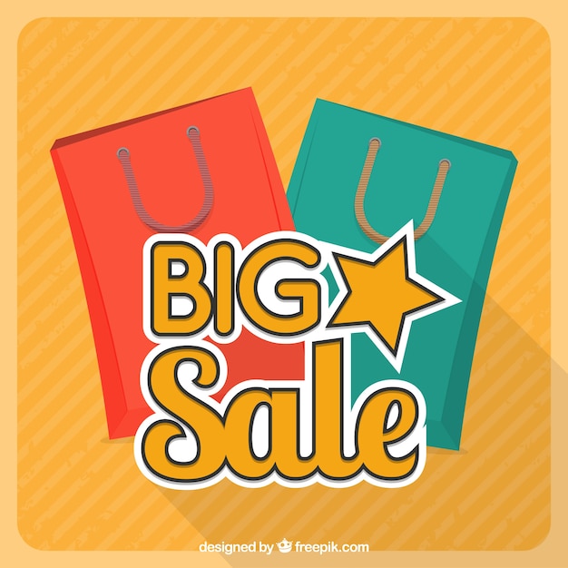 Free vector sale background with bags