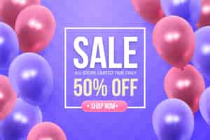 Free vector sale background with balloons
