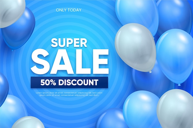 Sale background with balloons