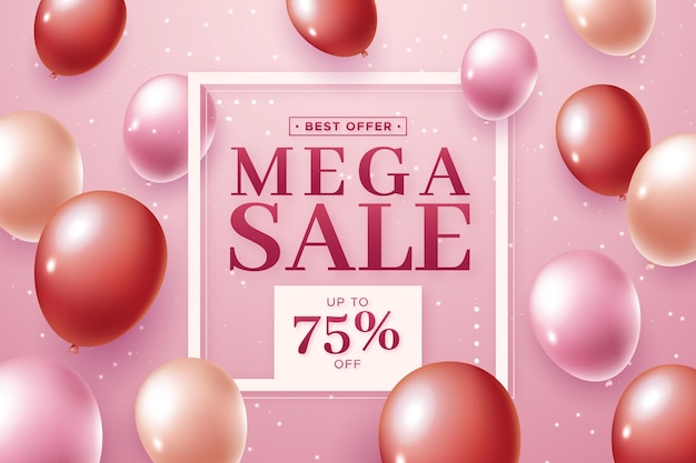 Sale background with balloons Free Vector