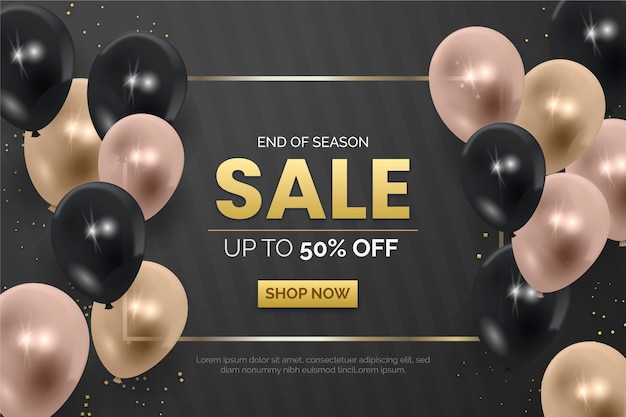 Sale background with balloons