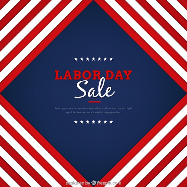 Free vector sale background with stripes of the labor day