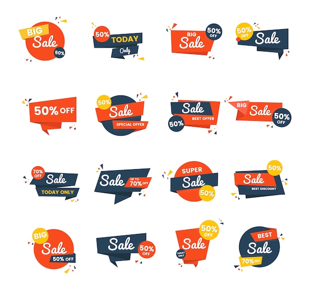 Free vector sale badge vector design set