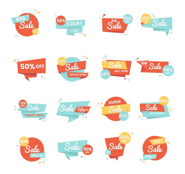 Free vector sale badge vector design set