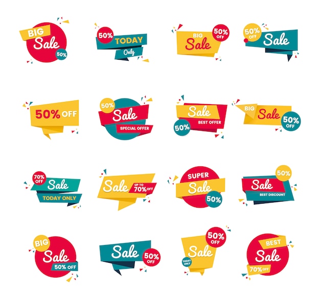 Free vector sale badge vector design set