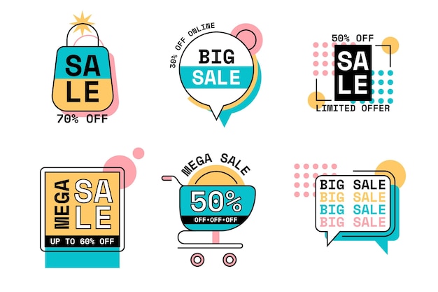 Free vector sale badges collection