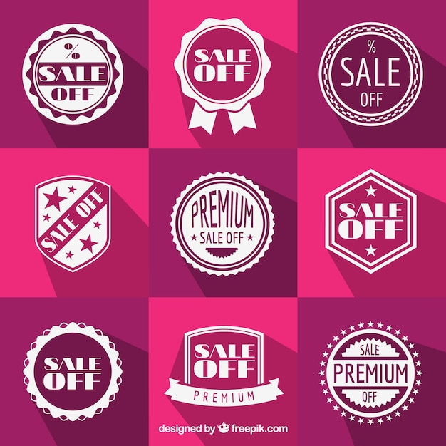 Free vector sale badges in retro style