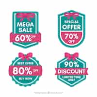 Free vector sale badges with flat design