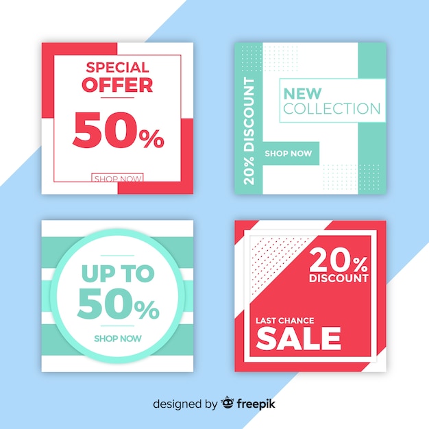 Sale banner collection for social media