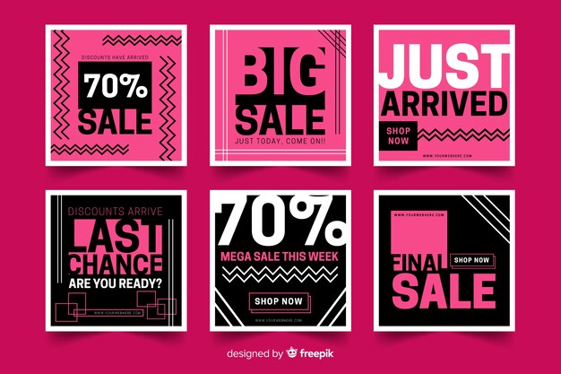 Sale banner collection for social media