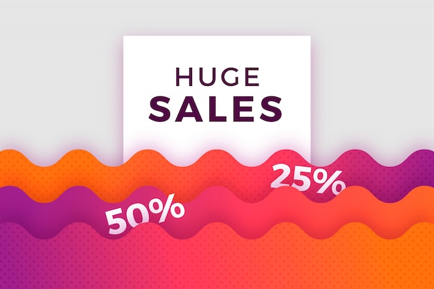 Sale banner template design in paper style