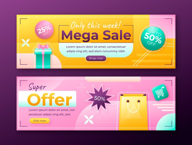 Free vector sale banner template desin