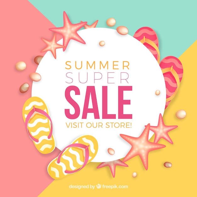 Sale banner with summer elements