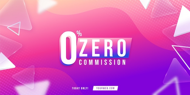 Vettore gratuito progettazione del modello di vendita banner zero commissioni