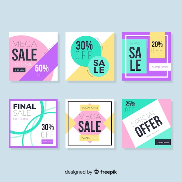 Sale banners collection for social media