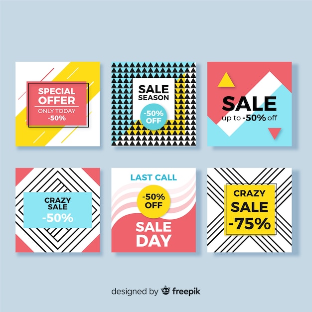 Sale banners collection for social media