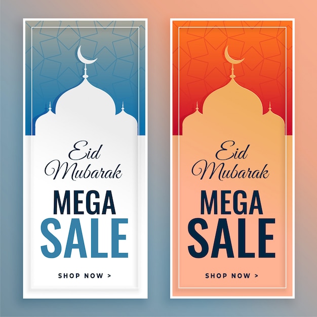 Free vector sale banners for eid festival