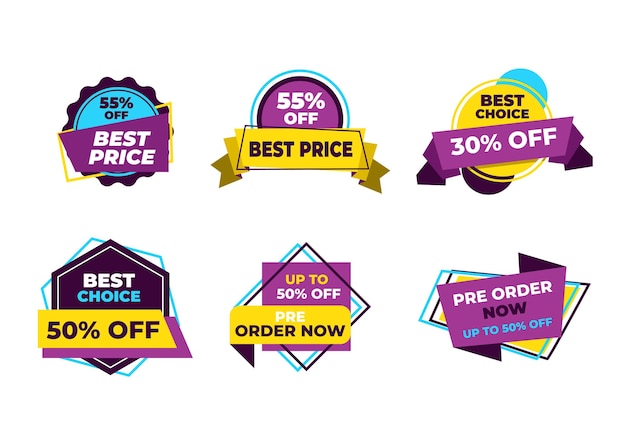 Free vector sale banners and price tag labels, selling card and discount sticker.