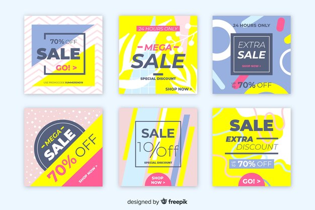 Sale banners for social media