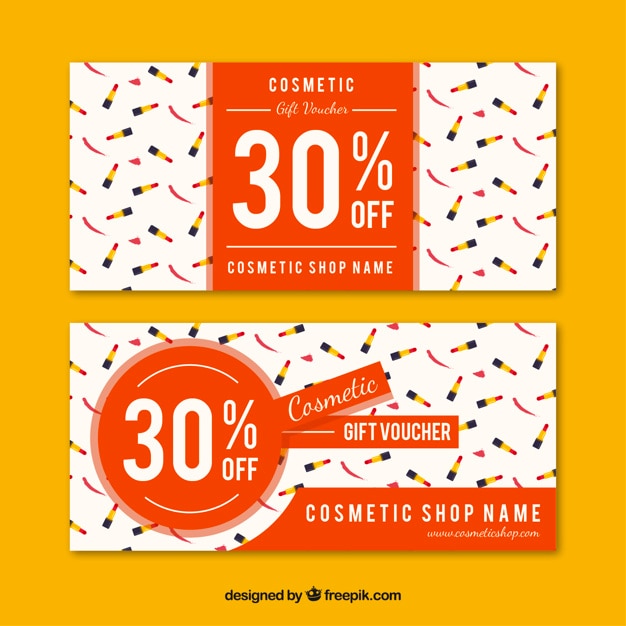Free vector sale banners with little lipsticks