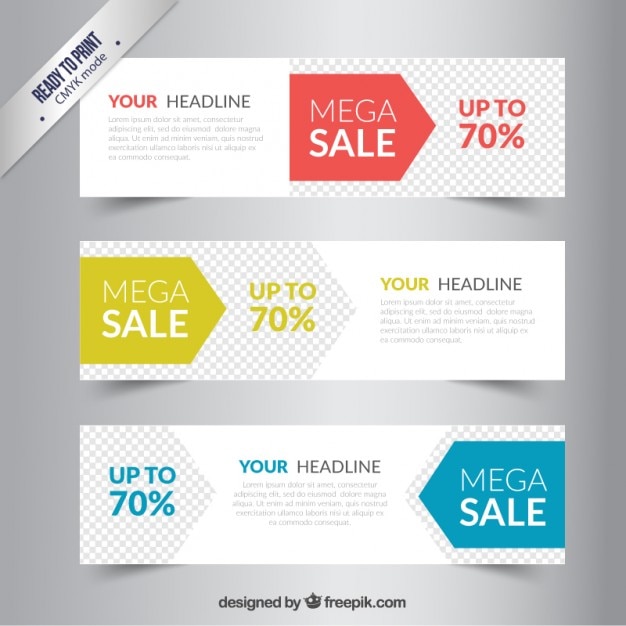 Vettore gratuito sale banners