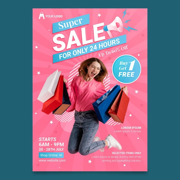 Sale colorful flyer design template