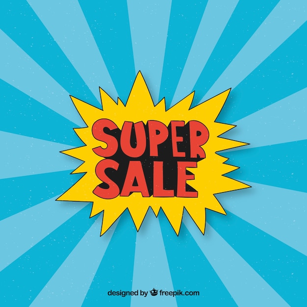 Free vector sale composition with hand drawn style