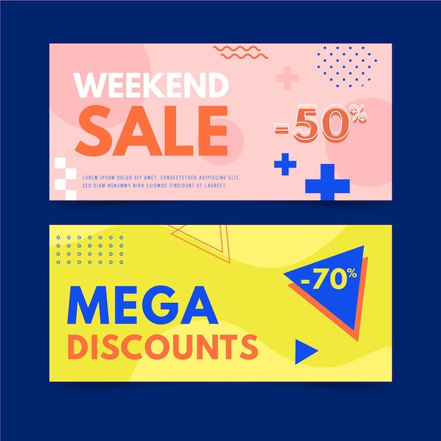 Sale discount banners designs