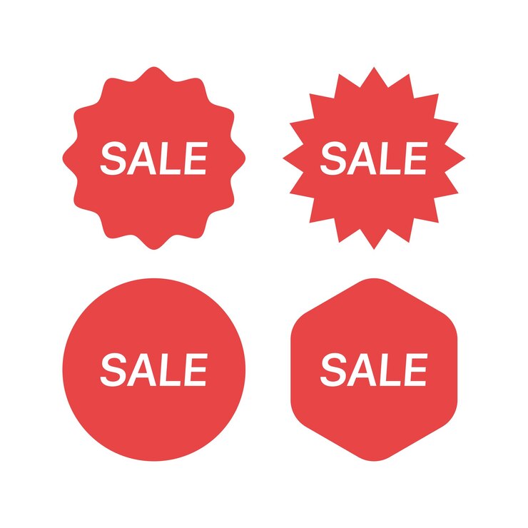 Free Vector sale discount stickers set