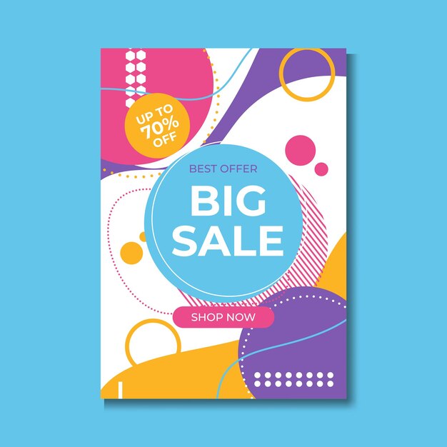 Sale discount - vector layout concept illustration. Abstract advertising promotion banner. Creative background. Special offer. Shop now. Graphic design elements.