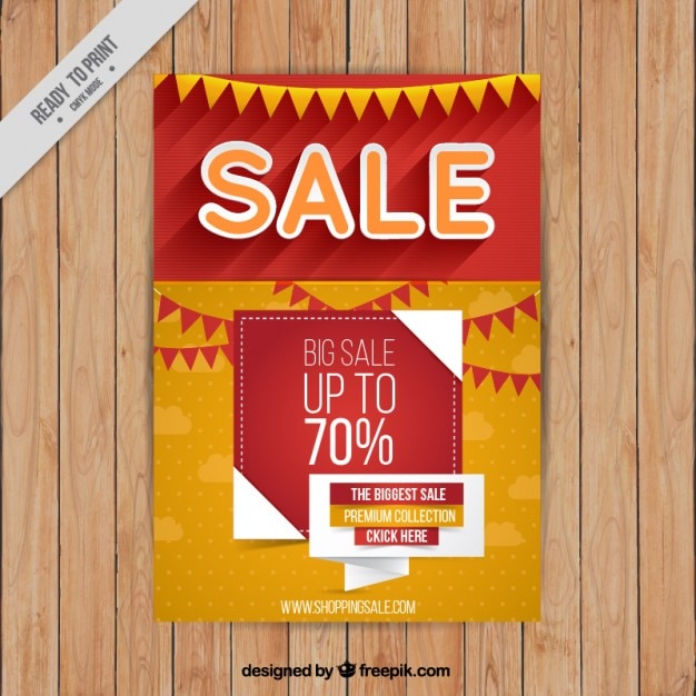 Sale flyer with garlands