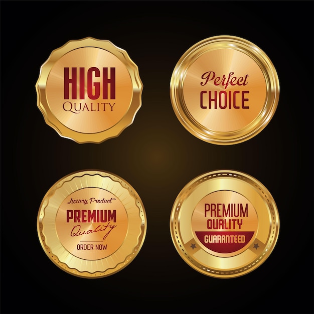 Sale and high quality retro labels and badges golden collection