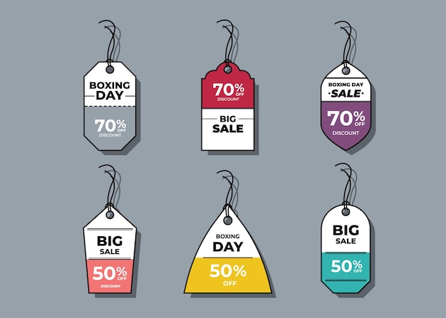 Free vector sale horizontal labels and price tag, selling card and discount sticker.