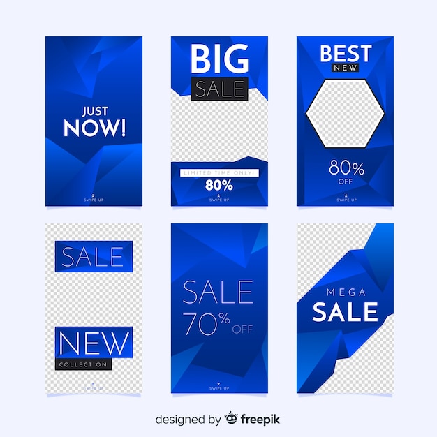 Free vector sale instagram stories template collection