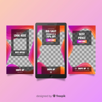 Free Vector | Abstract fluid frame instagram stories template