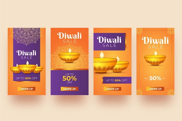 sale instagram story pack diwali event