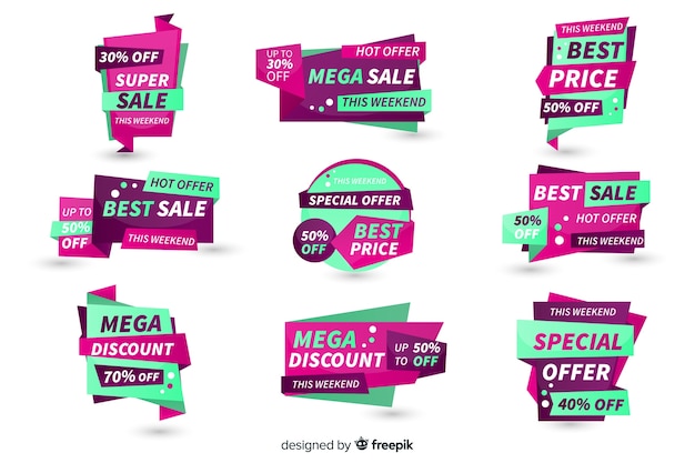 Free vector sale label collection
