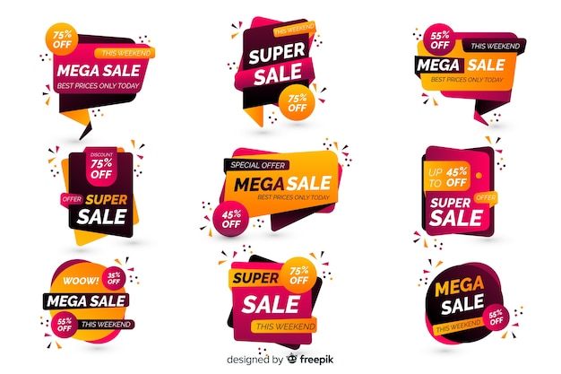 Free vector sale label collection