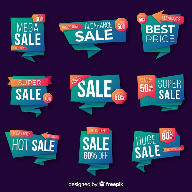 Free vector sale label collection