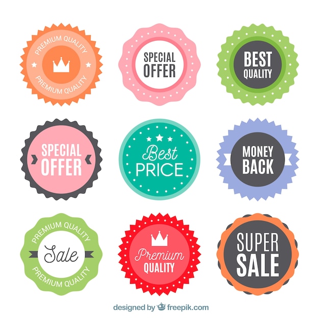 Sale labels collection in flat style