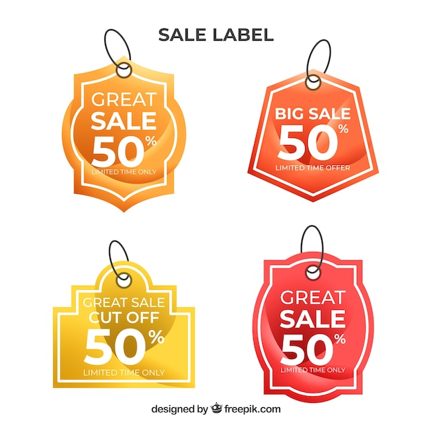 Free vector sale labels collection in gradient colors