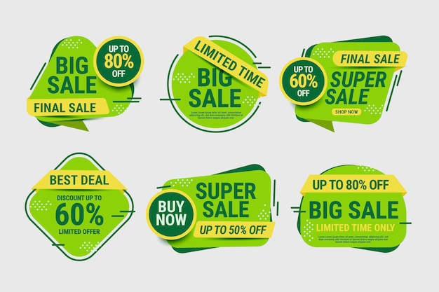 Free vector sale labels collection with discount