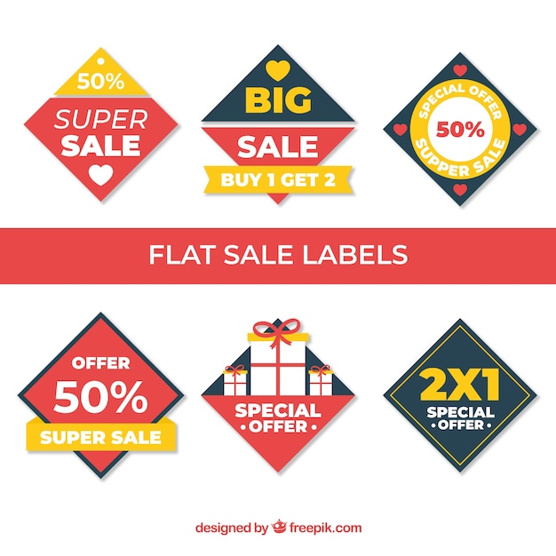 Sale labels collection with many colors