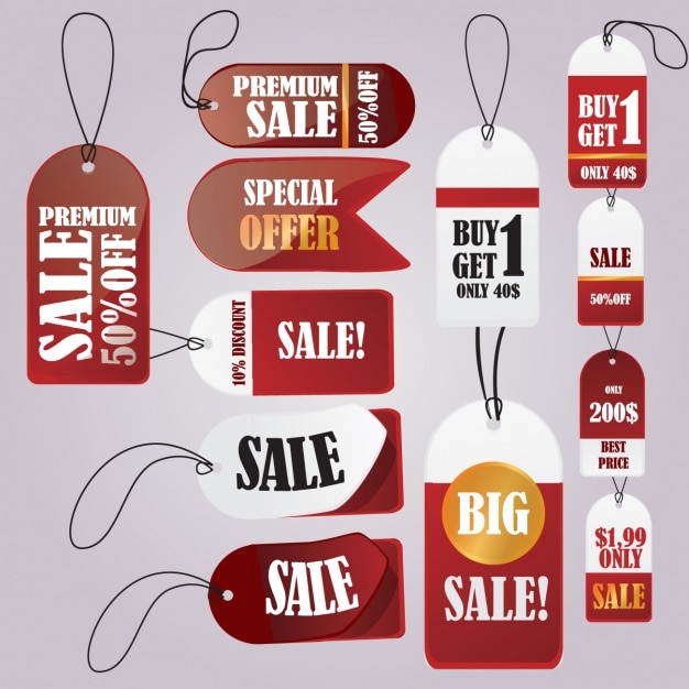 Free vector sale labels collection