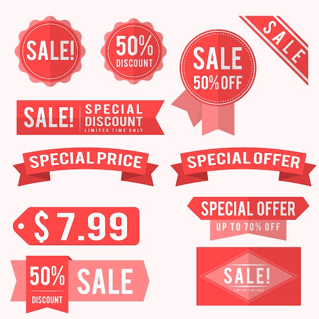 Vettore gratuito sale labels collection