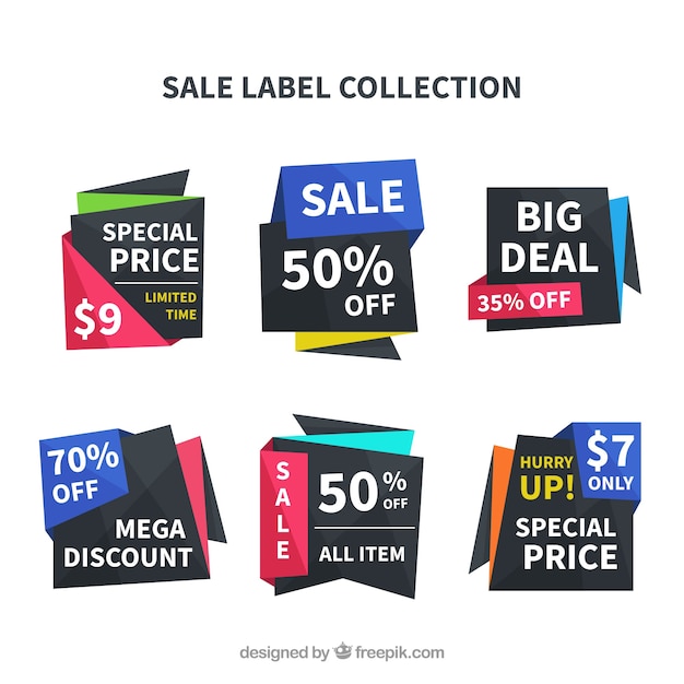 Sale labels with modern style